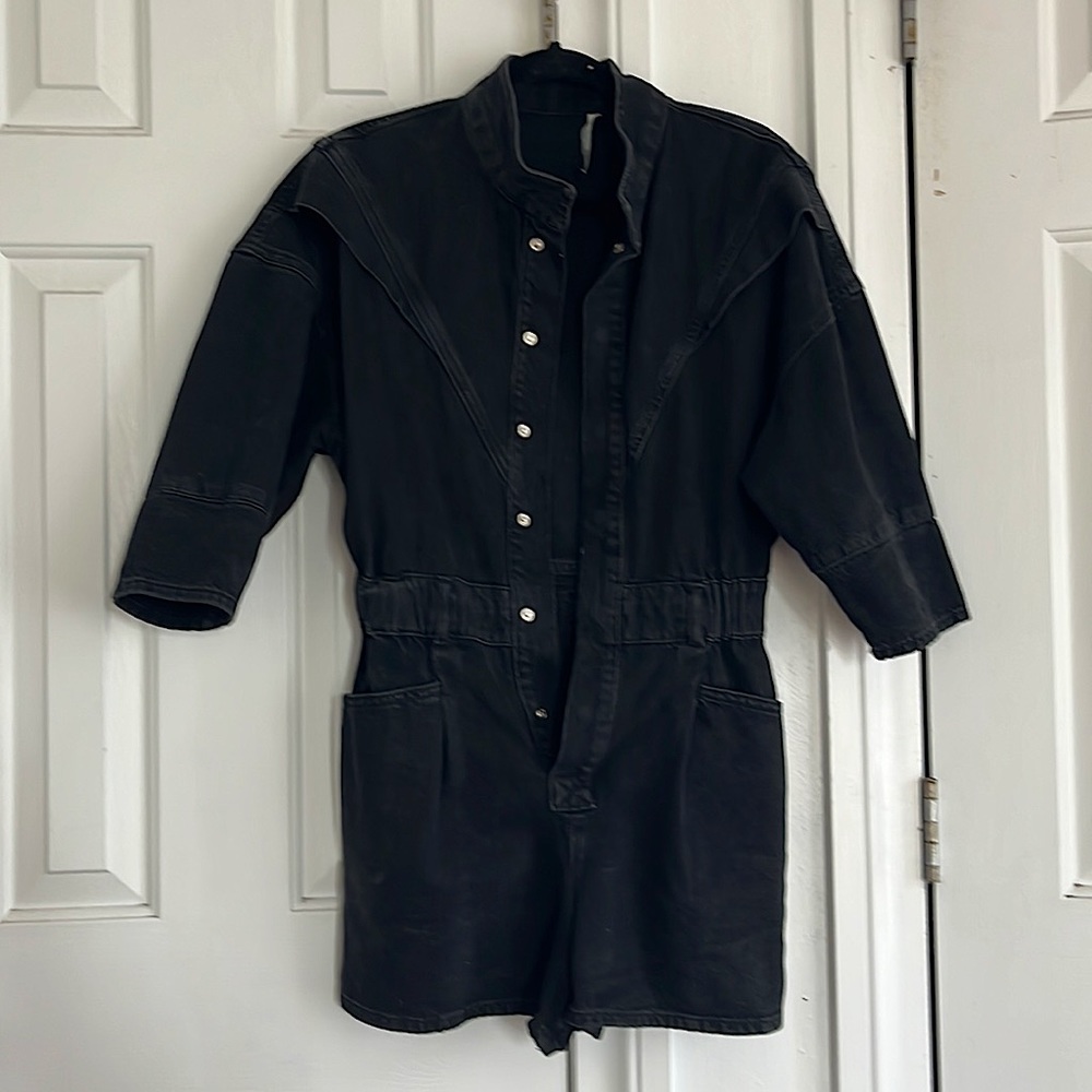 BLACK ZARA DENIM ROMPER